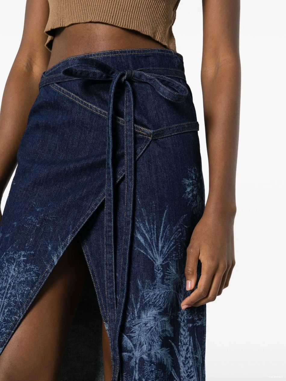 Cheap de denim Toile skirt Women Jungle Alanui Jouy 0407